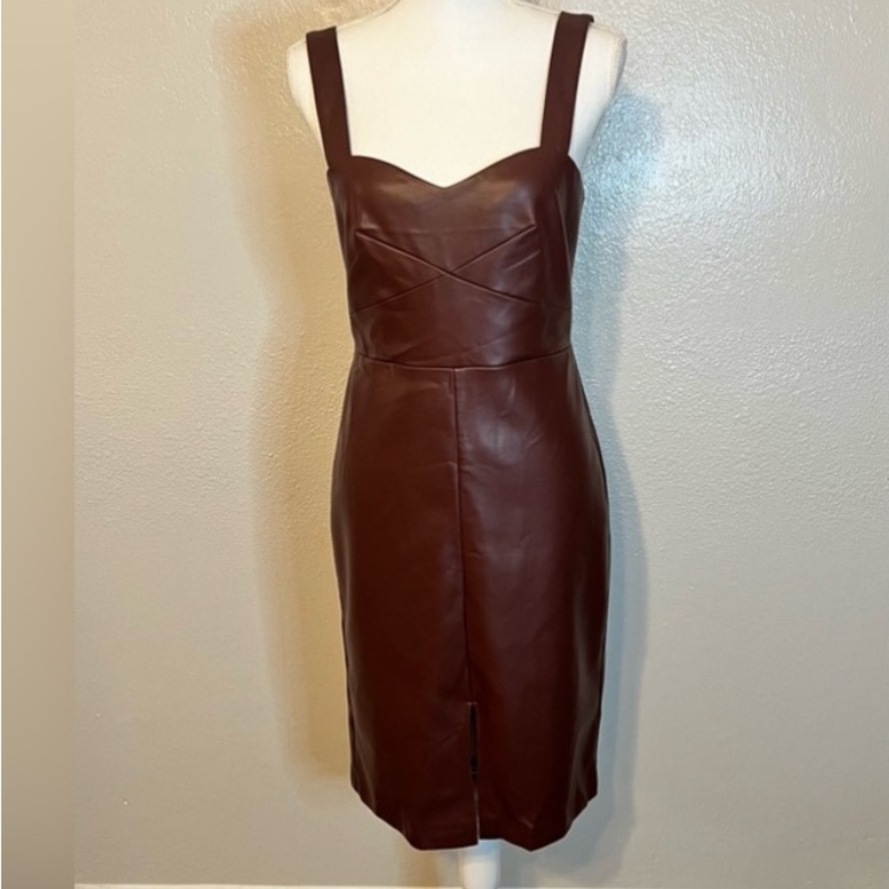 French Connection Crolenda Faux Leather Sheath Dress